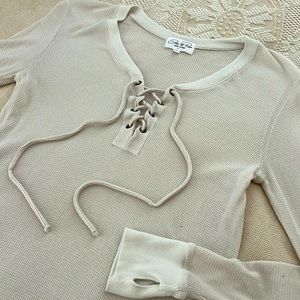 Feel The Piece very soft, sexy, long sleeve jersey in cream and size M/L